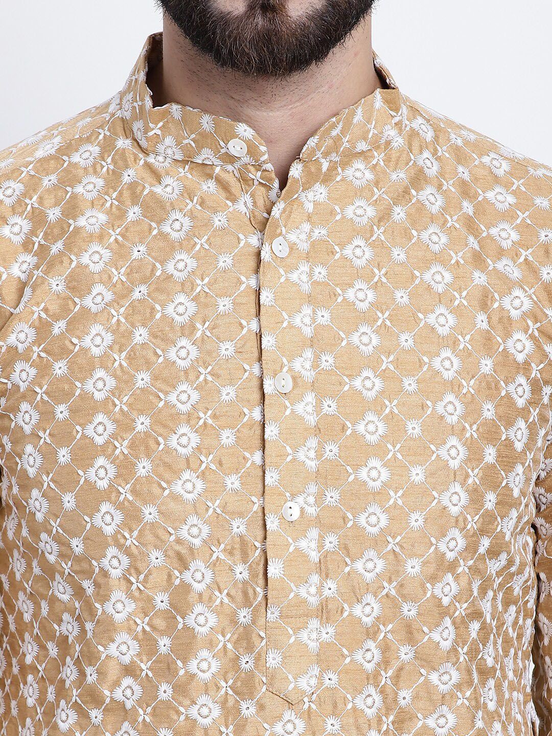 SOJANYA Kerja Benang Sulam Bunga Kurta