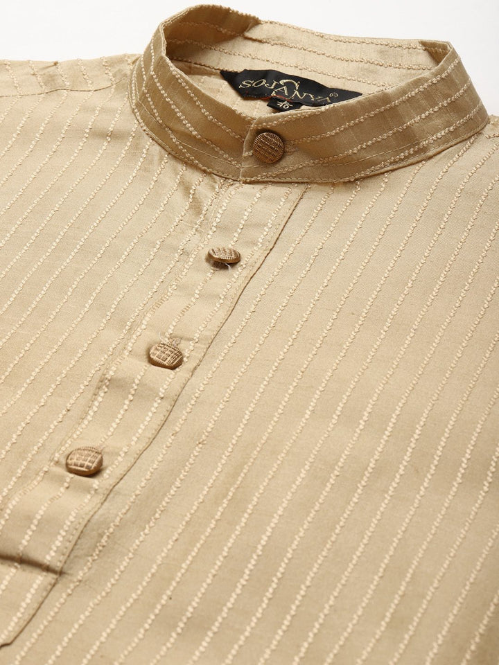 SOJANYA Men Golden Kurta