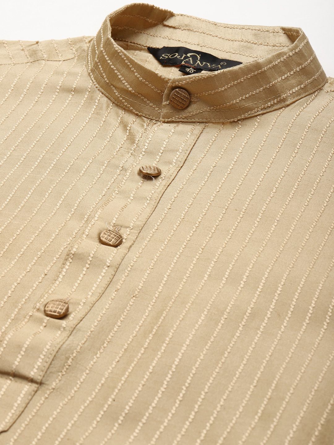 SOJANYA Men Golden Kurta
