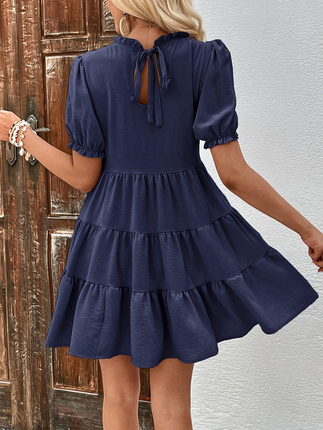 DressBerry Puff Sleeve A-Line Dress