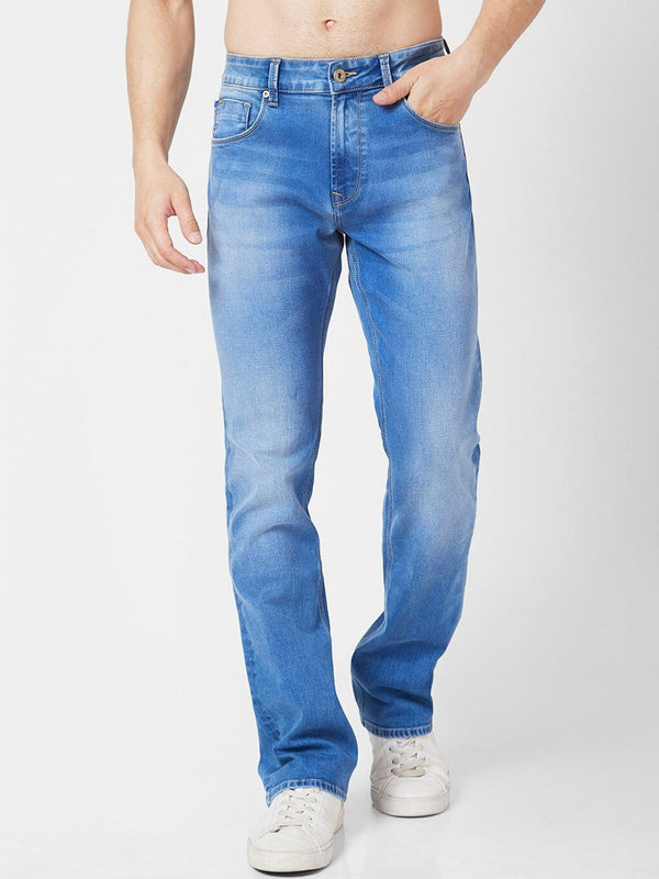 Spykar Men Rafter Bootcut Fit Heavy Fade Jeans Regangan