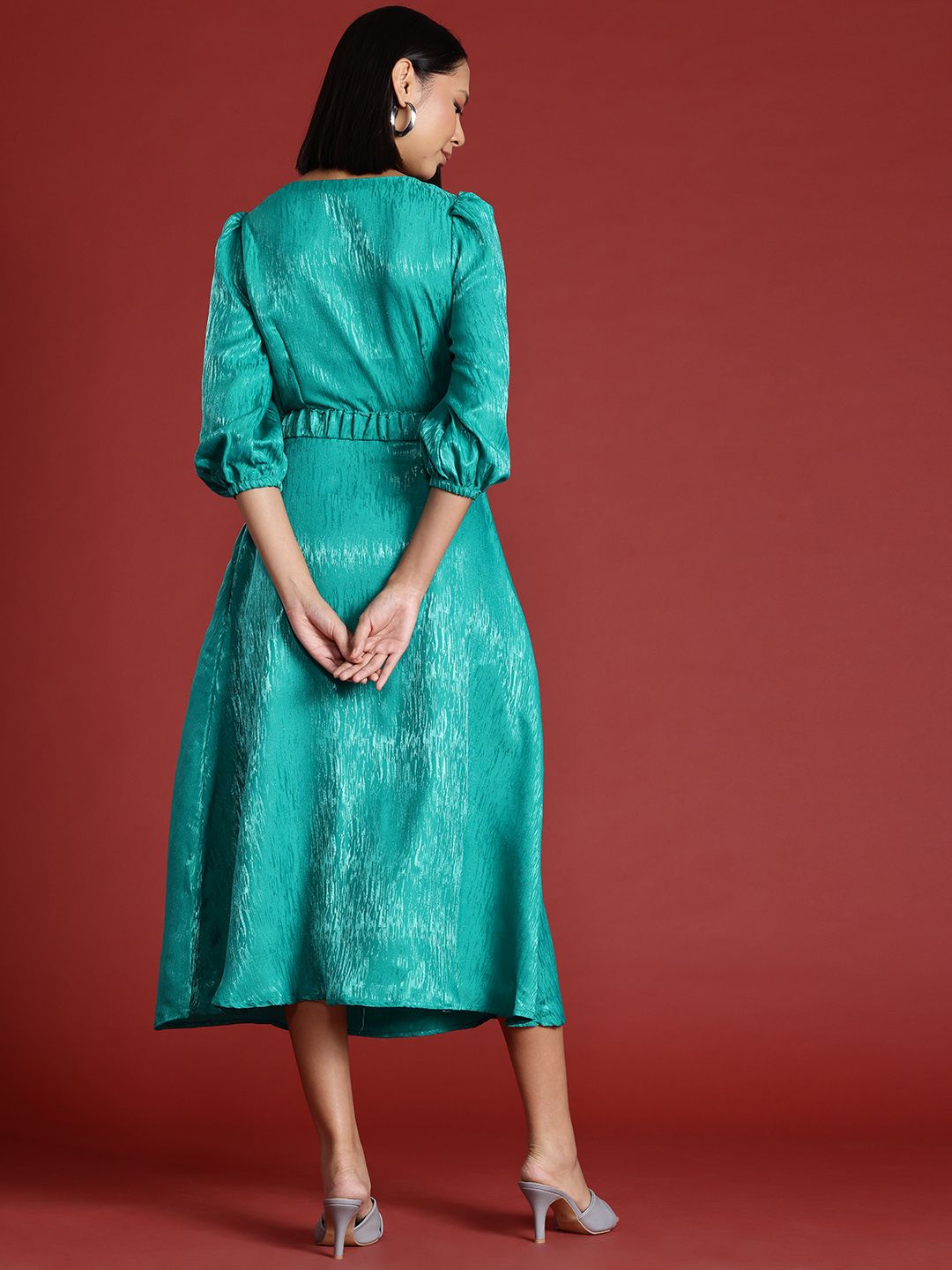 all about you Self-Design A-Line Midi Dress with Belt