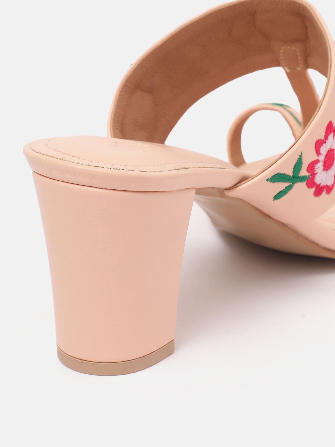 House of Pataudi Floral Embroidered Block Heels