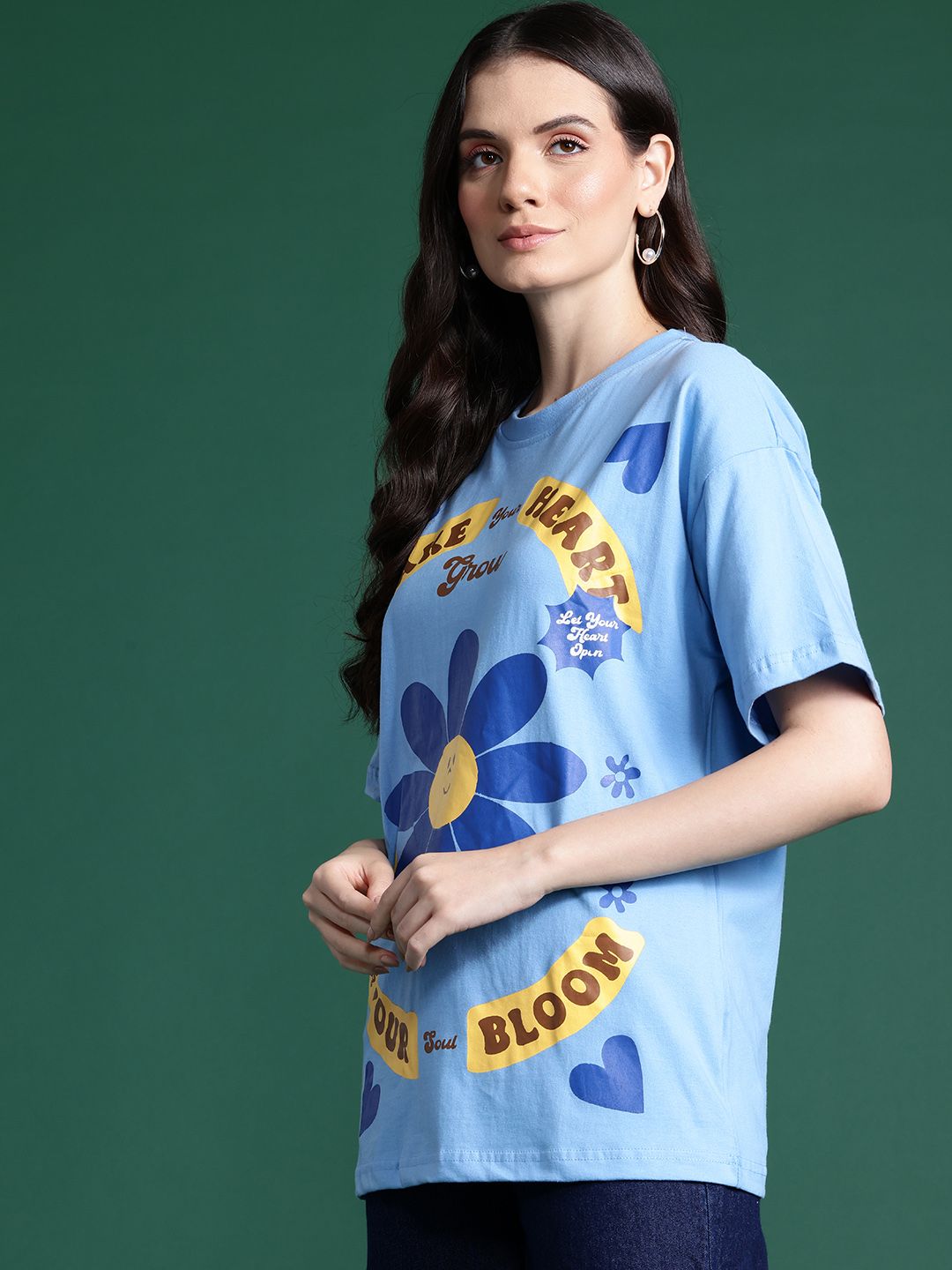 DressBerry Women Floral Printed Pure Cotton T-shirt