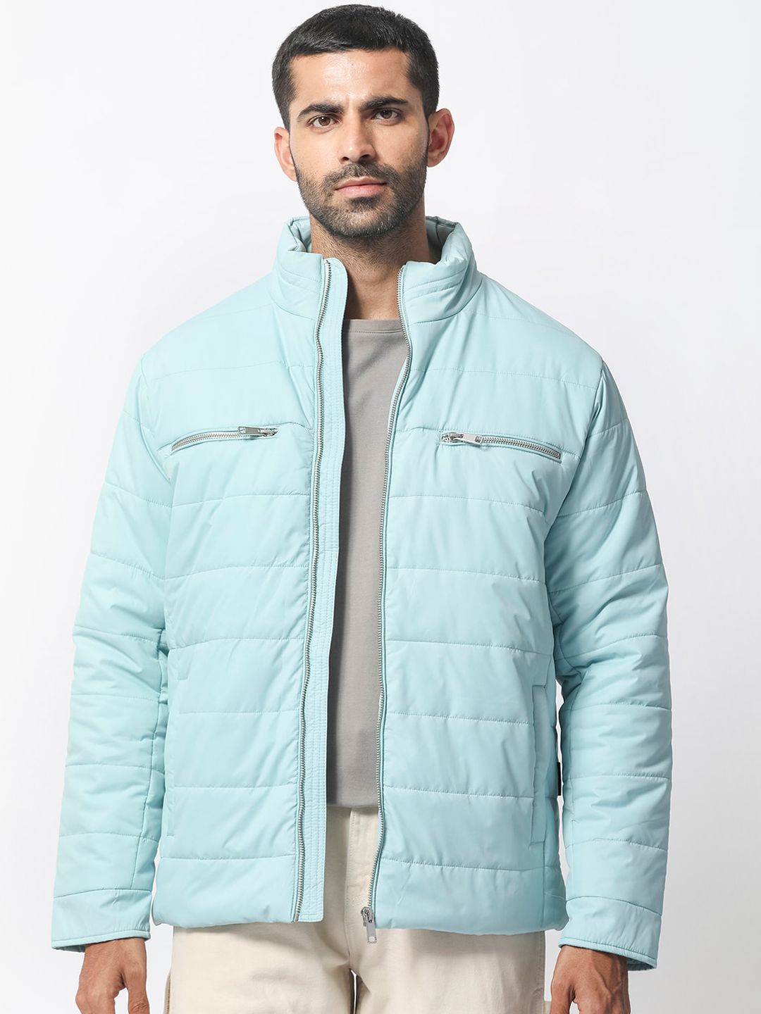 RARE RABBIT Men Beylor Puffer Mock Collar Padded Jacket