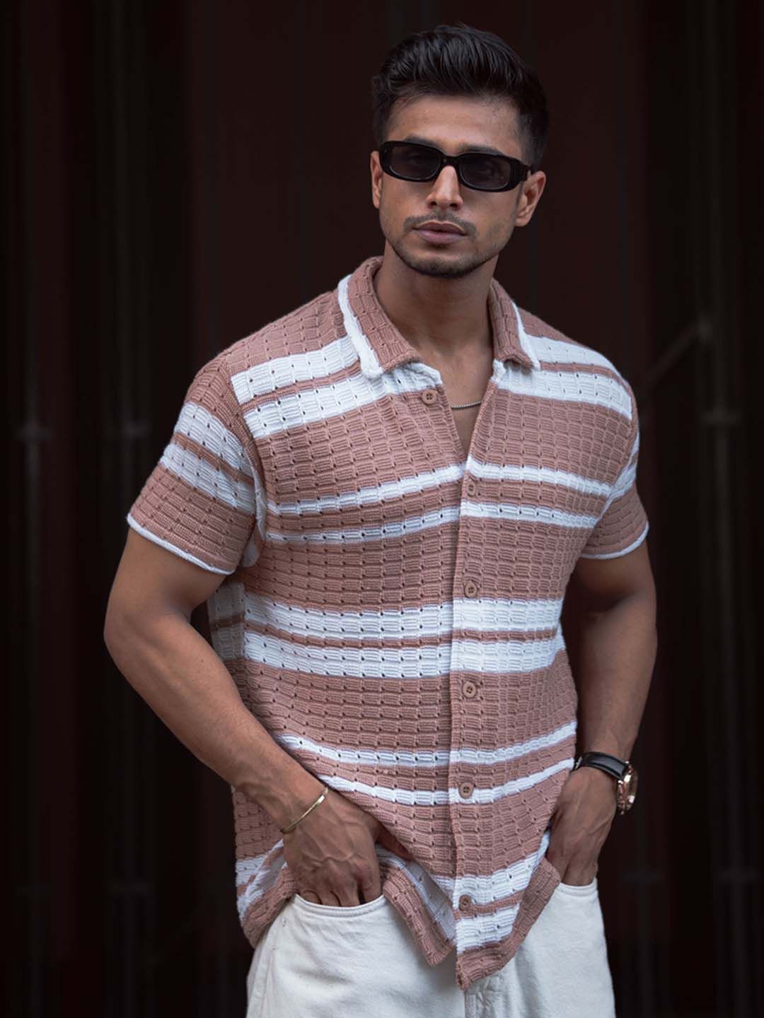 Powerlook Men Striped Spread Collar India Slim Casual Shirt