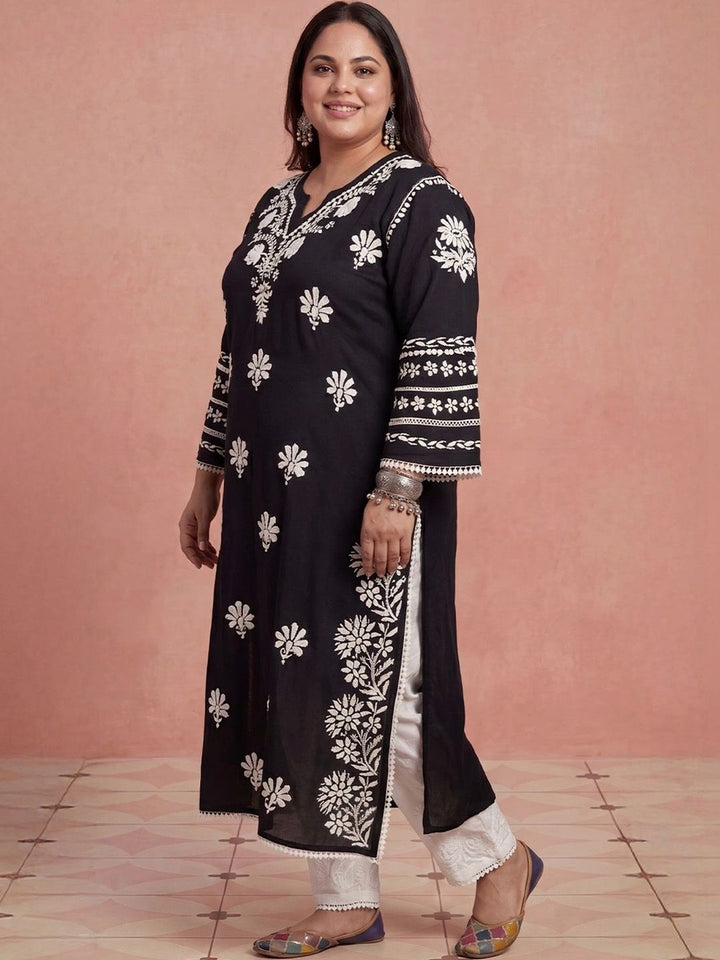 Rumah Wanita Chikankari Sulam Kurta Chikankari