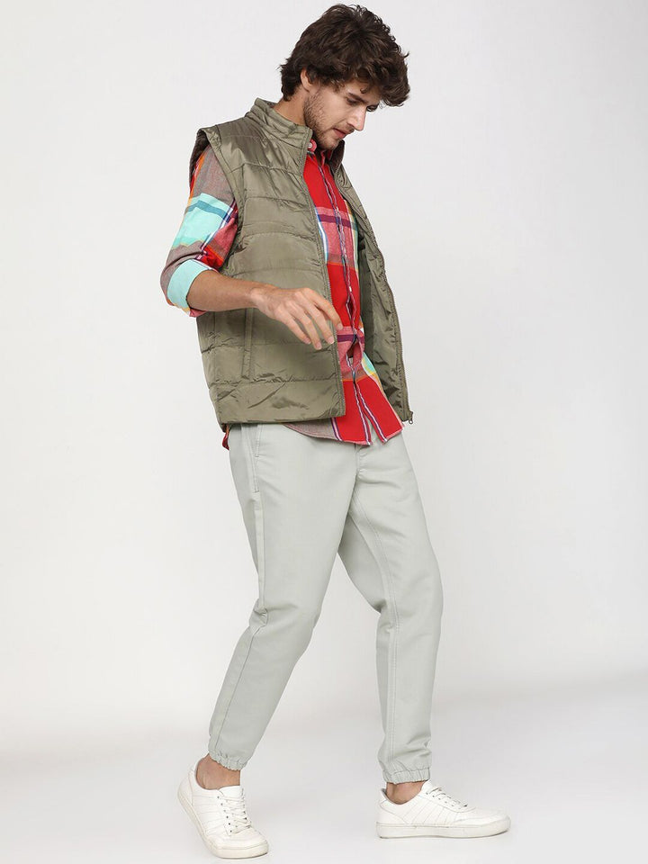 HIGHLANDER Men Brown Checked Padded Jacket