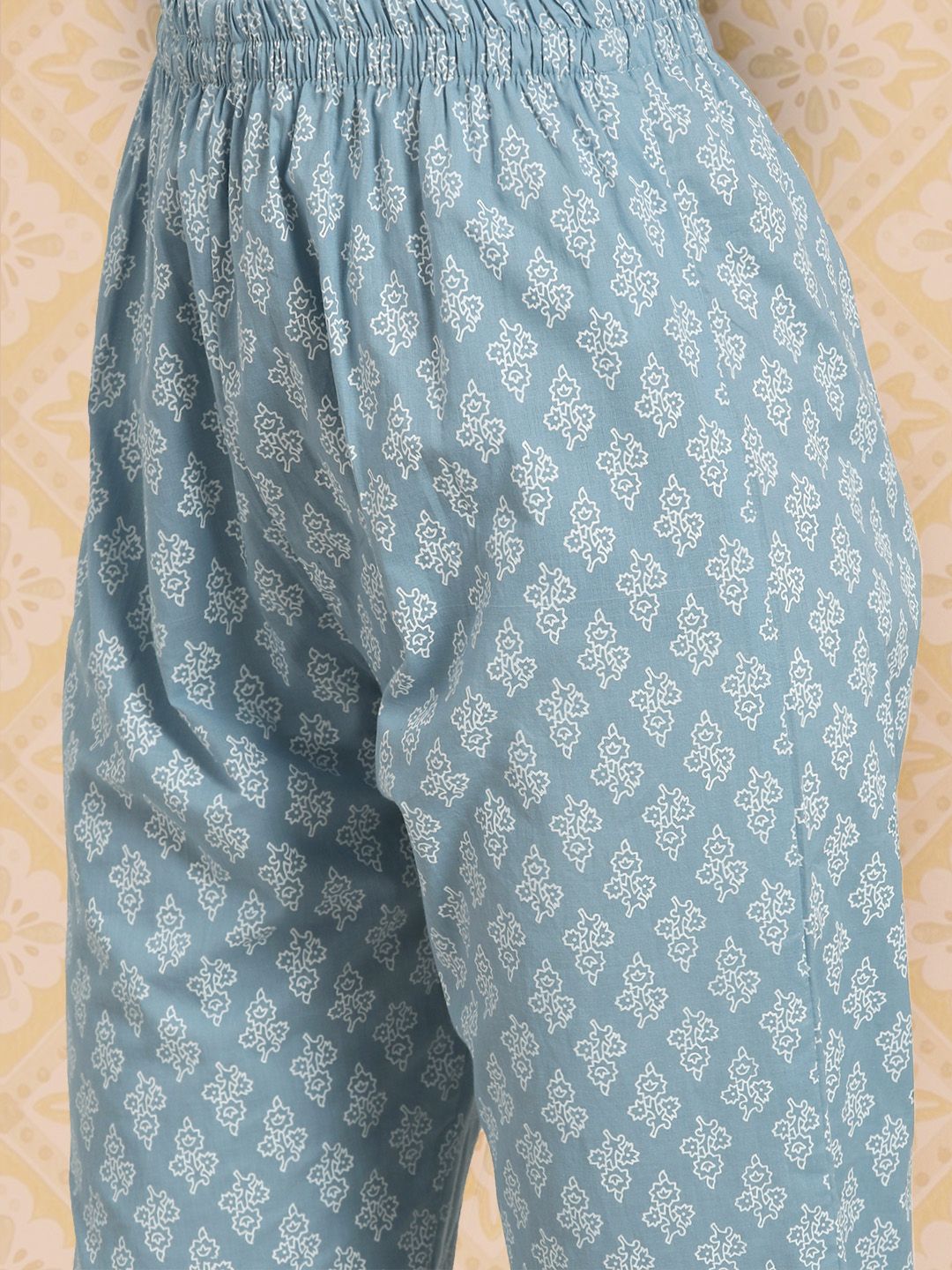 KALINI Women Ethnic Motifs Printed Regular Pure Cotton Kurta with Trousers & Dupatta