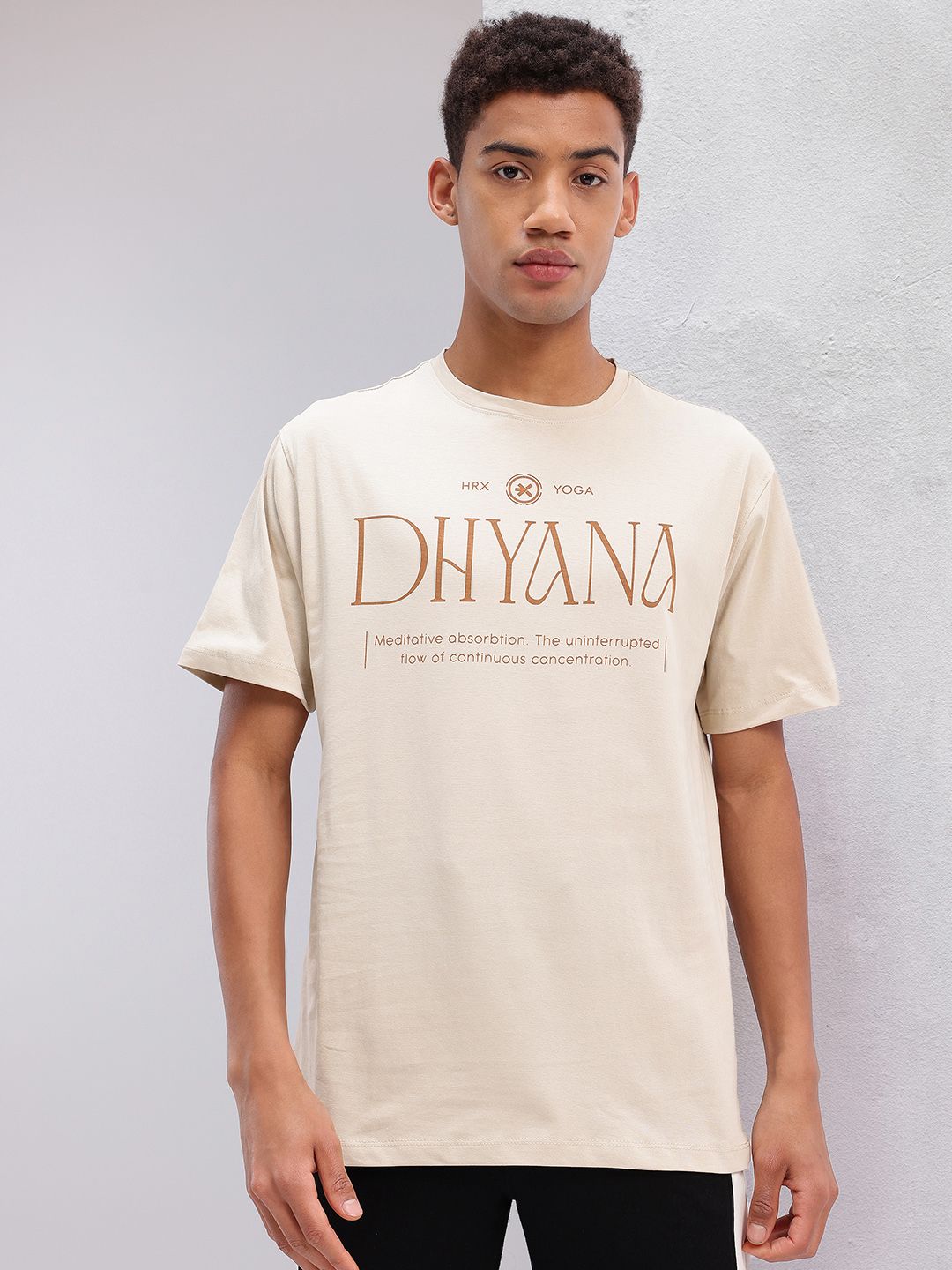 HRX by Hrithik Roshan Typography Print Pure Cotton Yoga T-shirt