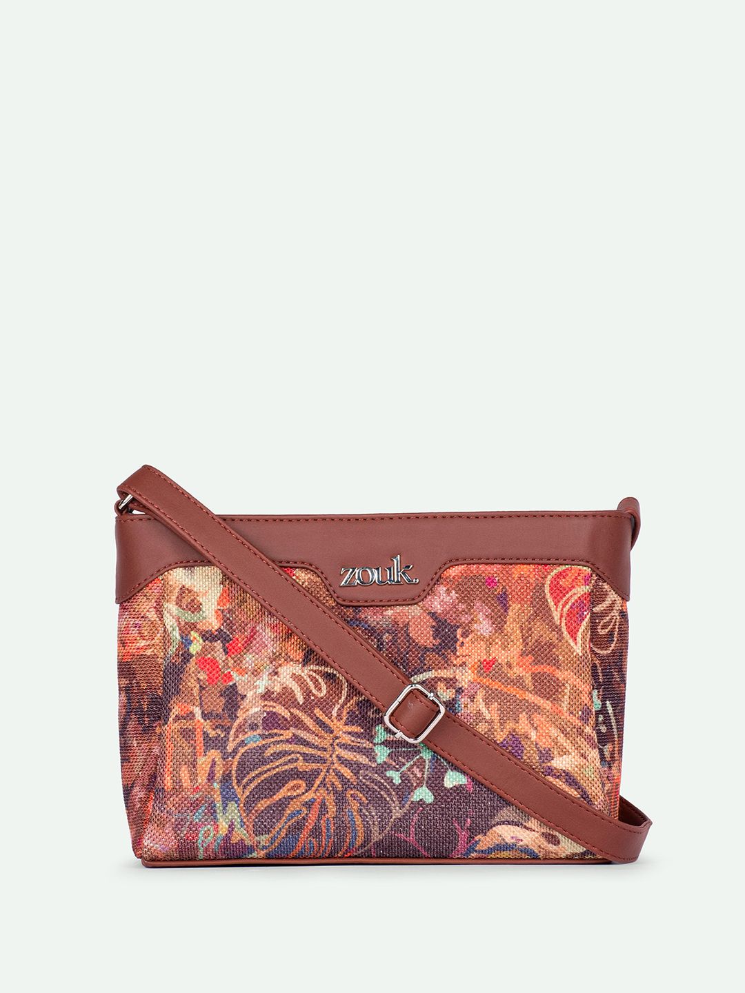 ZOUK FloLov Harmony Floral Printed Structured Sling Bag