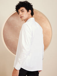 DENNISON Smart Spread Collar Long Sleeve Cotton Shirt