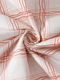 KLOTTHE Book Fold White Checked Polycotton 300 TC Fitted King Fine Bedsheet with 2 Pillow Covers-98 x 87 inches
