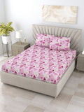 BOMBAY DYEING Epigram Pink Printed Pure Cotton 120 TC Queen Bedsheet Set 2.24 m X 2.54 m