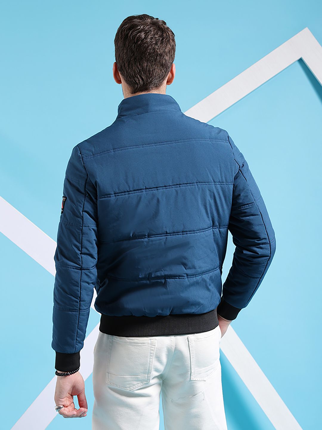 The Indian Garage Co Men Regular Fit Padded Bomber Jacket