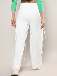 Campus Sutra Women Relaxed Loose Fit Easy Wash Cargos Trousers