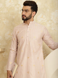 SOJANYA Geometric Printed Band Collar Straight Kurta with Churidar