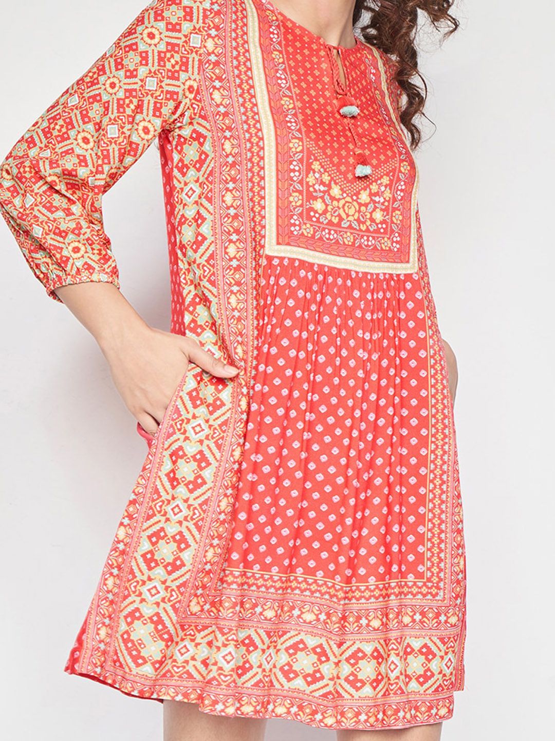 Global Desi Printed A-line Ethnic Dress