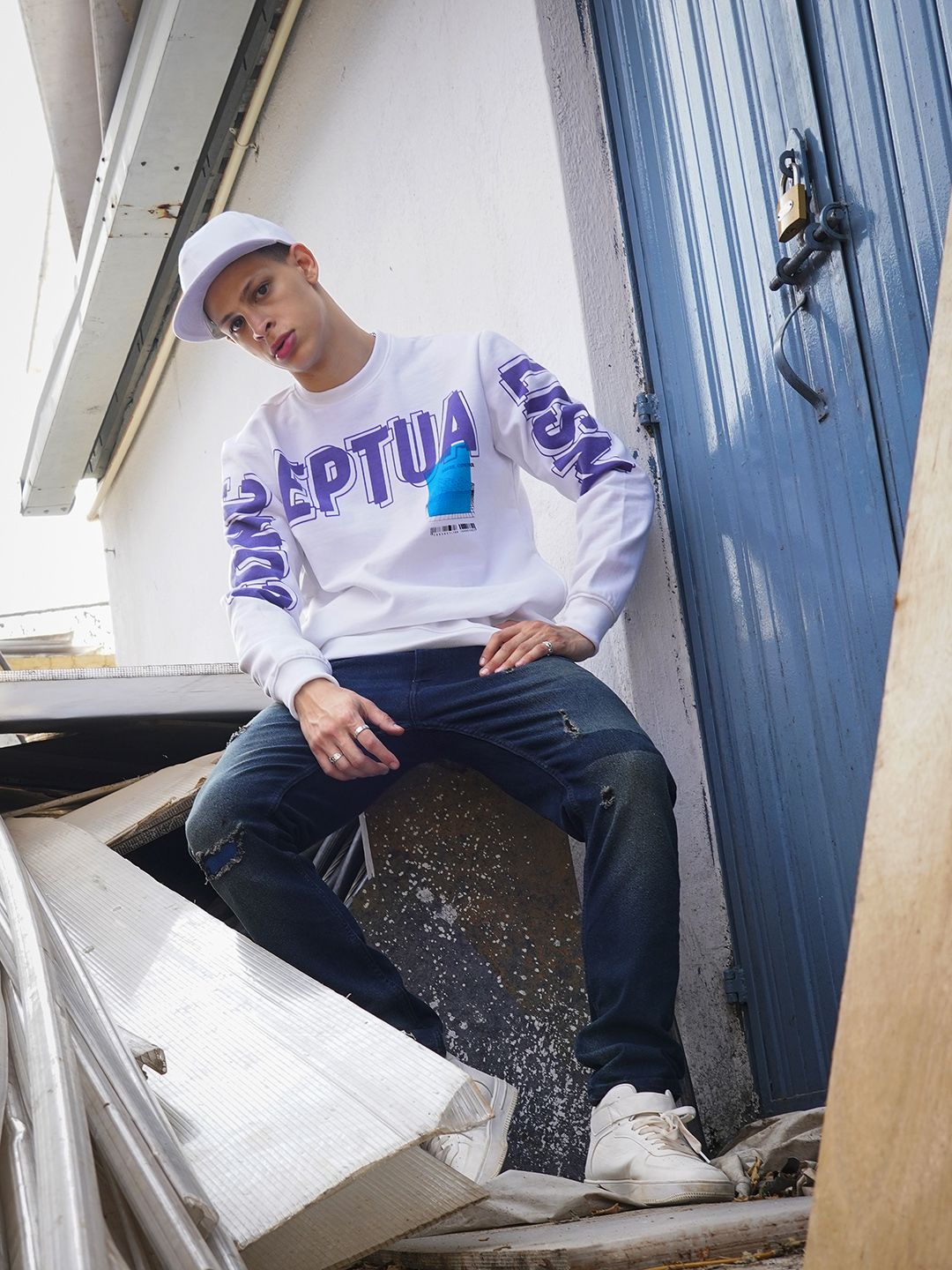 The Indian Garage Co Men White Printed Sweatshirt