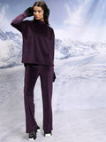Tokyo Talkies High Neck Relaxed Fit Top With Bell Bottom Trousers