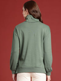 all about you Long Sleeves Pure Cotton Turtle Neck Sweatshirt