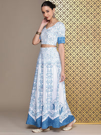 House of Pataudi Jashn Printed Sequinned Ready to Wear Lehenga Choli With Dupatta