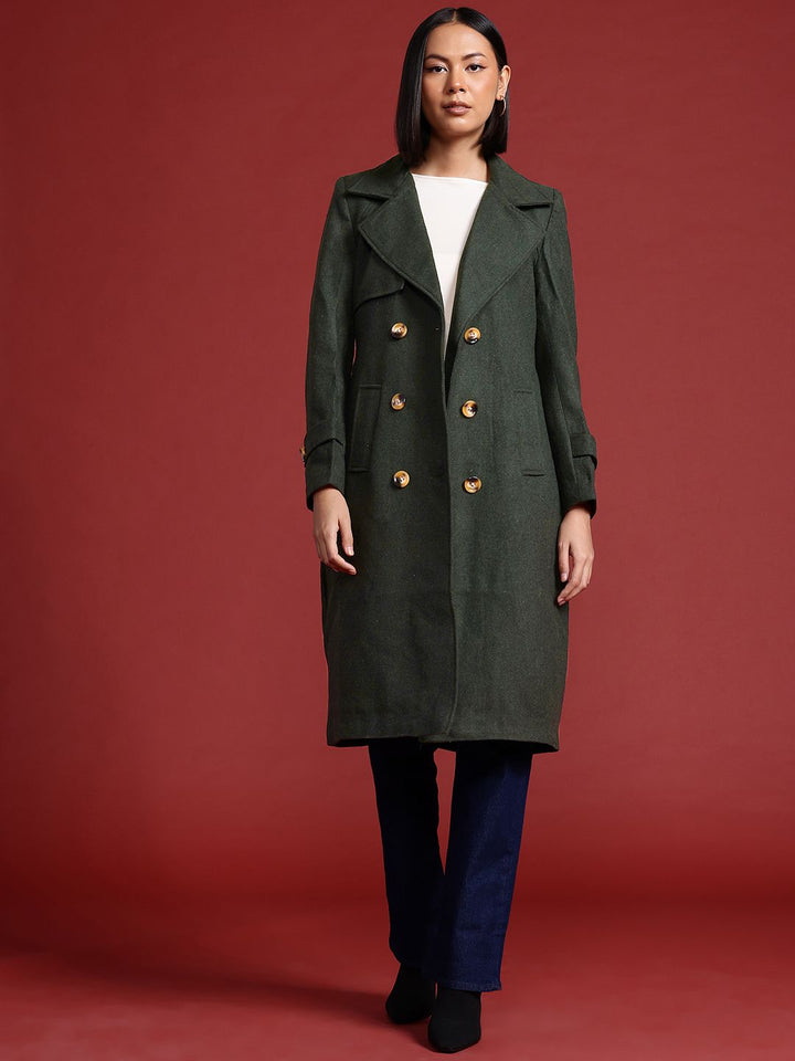 all about you Notched Lapel Collar Longline Trench Coat