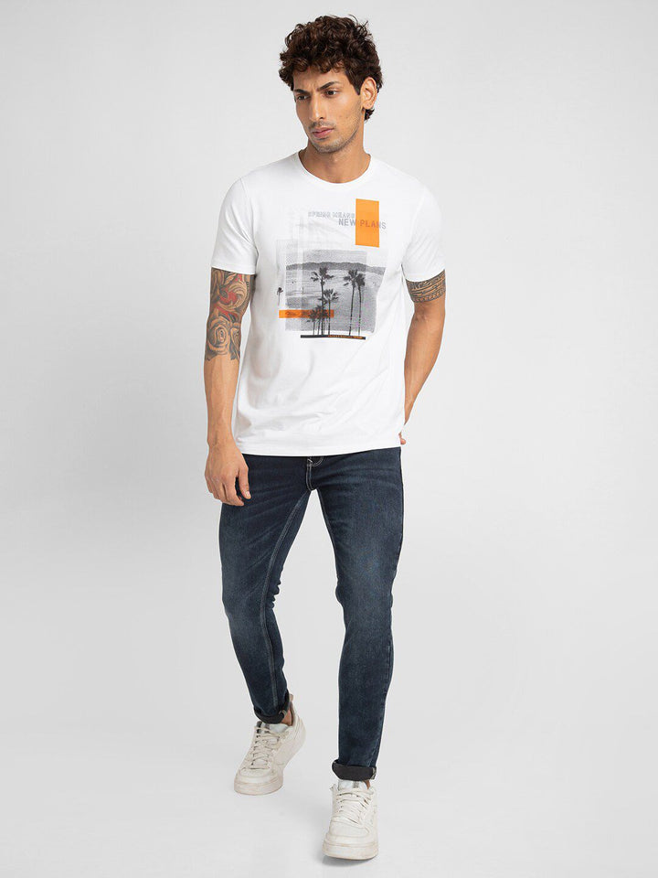SPYKAR Men Graphic Printed Slim Fit T-shirt