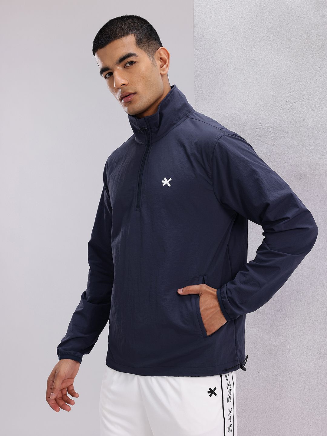 HRX by Hrithik Roshan Mock Collar Rapid-Dry Running Jacket with Toggle Hem