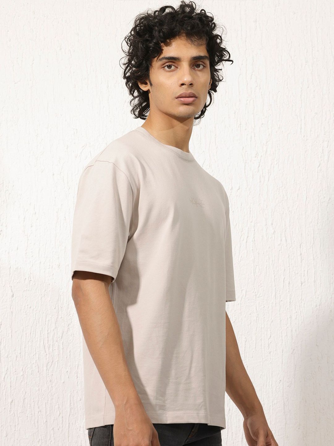 RARE RABBIT Men Heros Round Neck Cotton Slim Fit T-Shirt