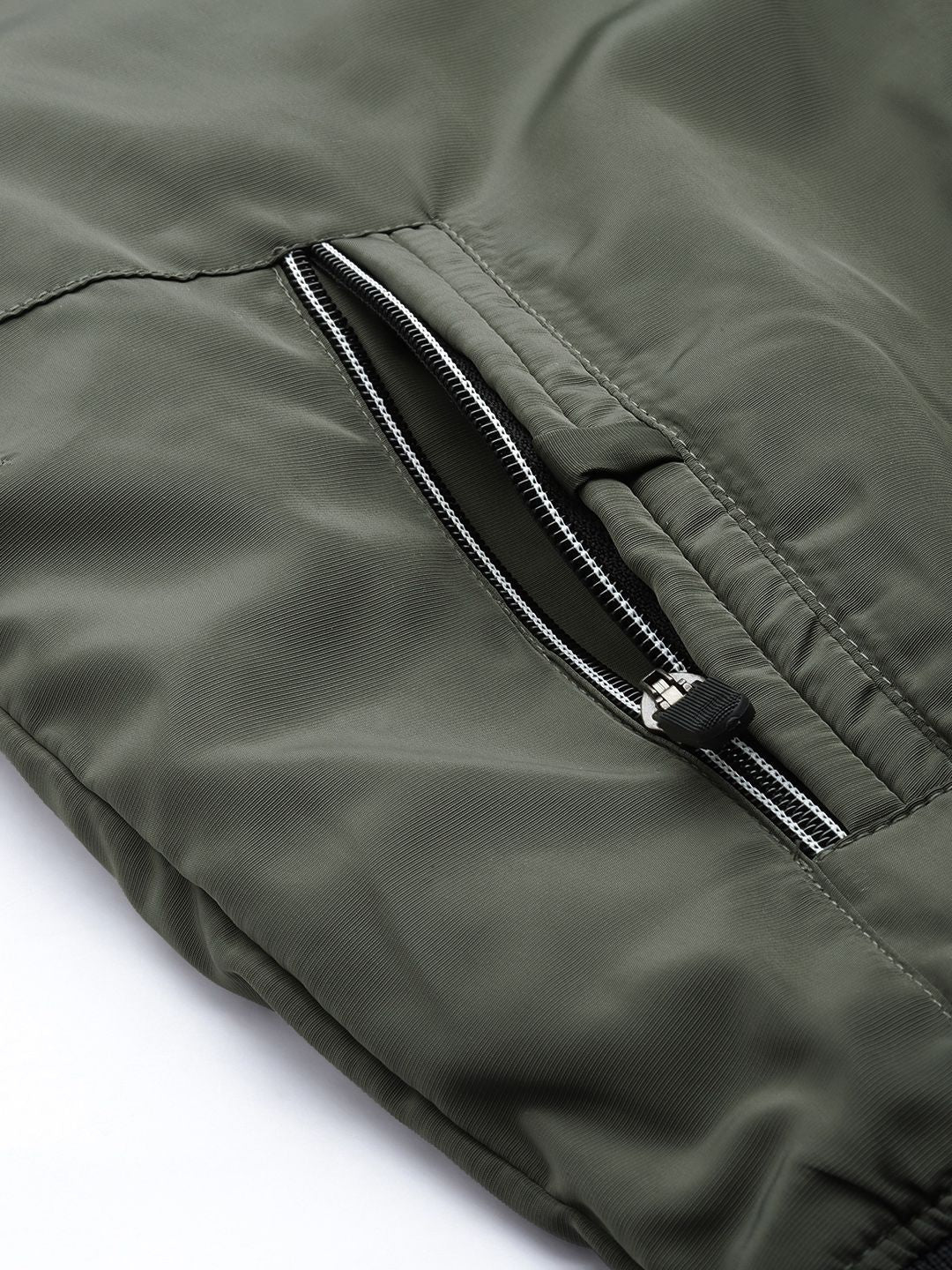 The Indian Garage Co Slim Fit High-Neck Zip-Front Bomber Jacket