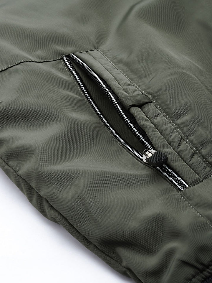The Indian Garage Co Slim Fit High-Neck Zip-Front Bomber Jacket