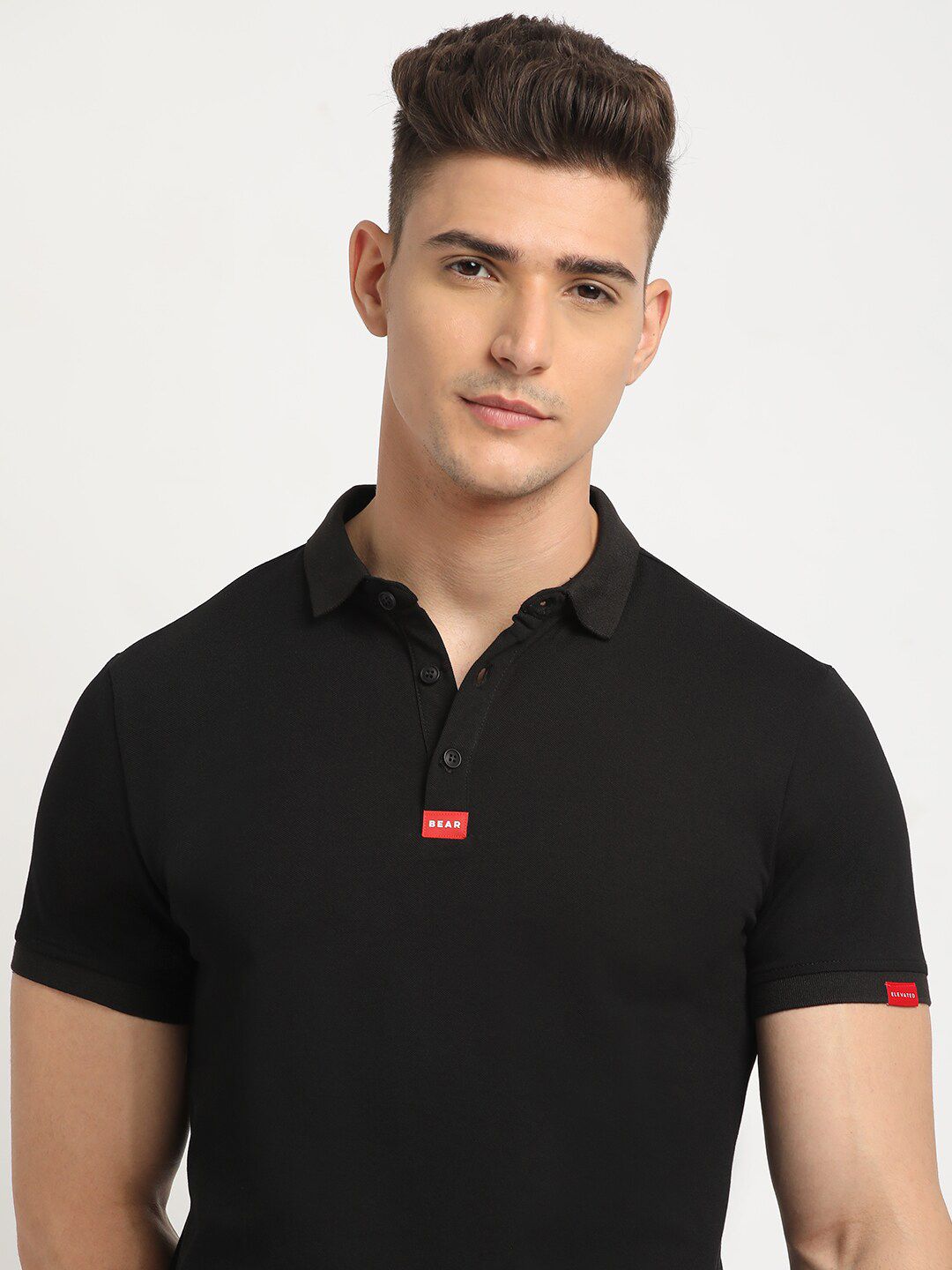 THE BEAR HOUSE Polo Collar Short Sleeves Slim Fit T-shirt