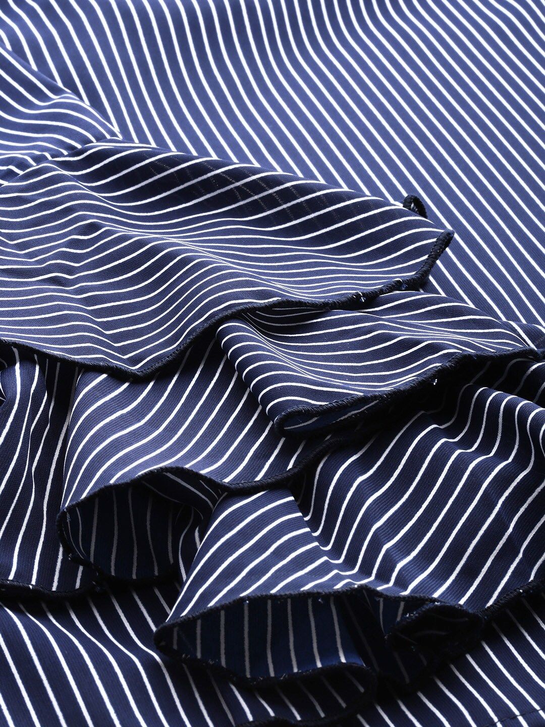 Tokyo Talkies Women Navy Blue & White Striped Top