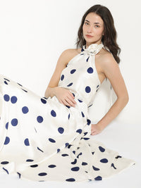 RAREISM Polka Dot Printed Halter Neck Maxi Dress