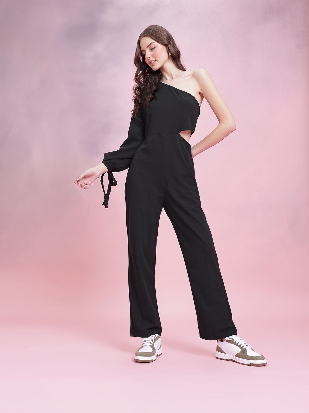 DressBerry One Shoulder Cut-Out Detail Jumpsuit