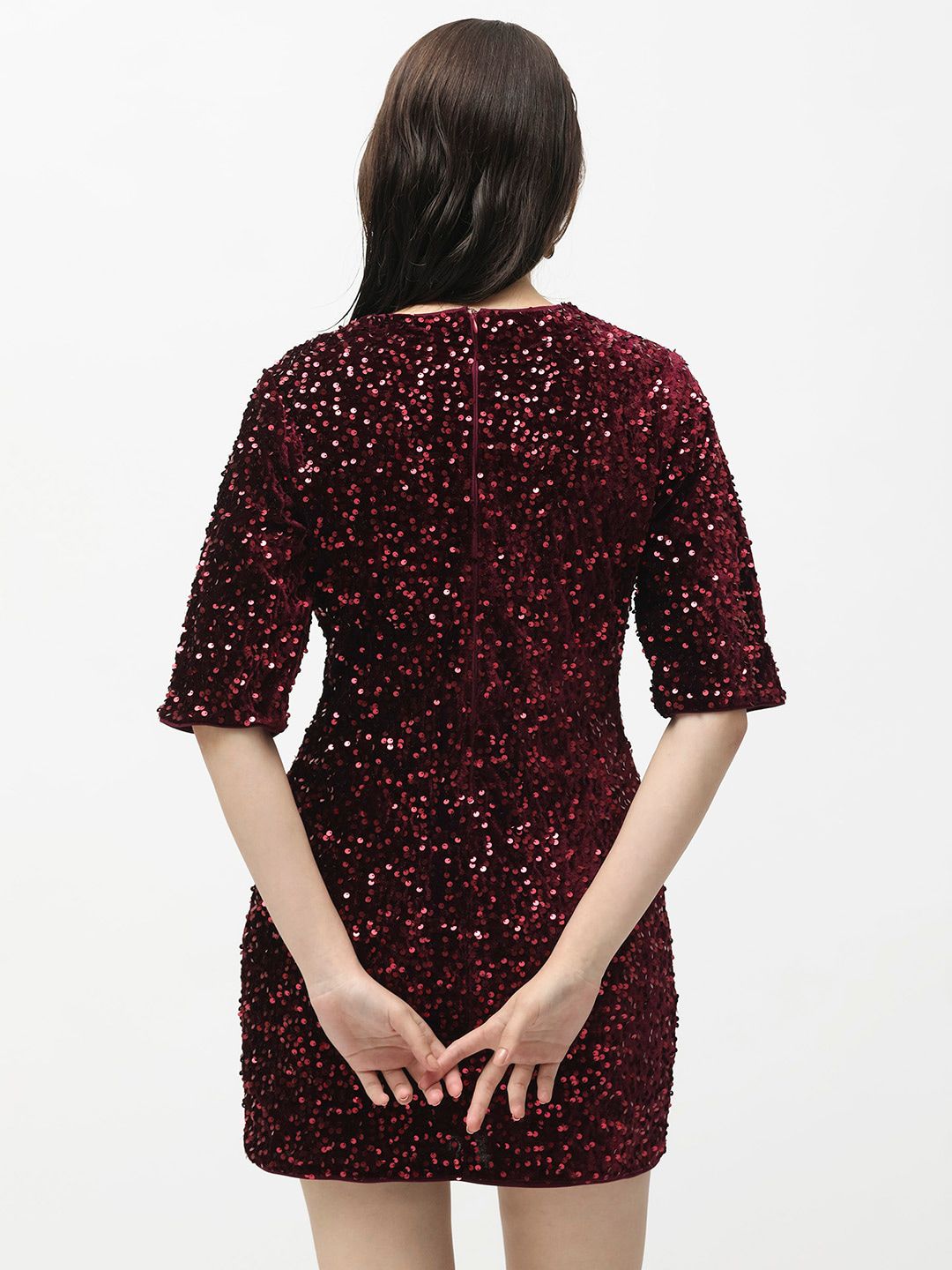RAREISM Embellished Sequinned Sheath Mini Dress
