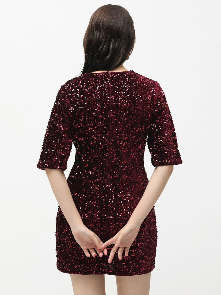 RAREISM Embellished Sequinned Sheath Mini Dress