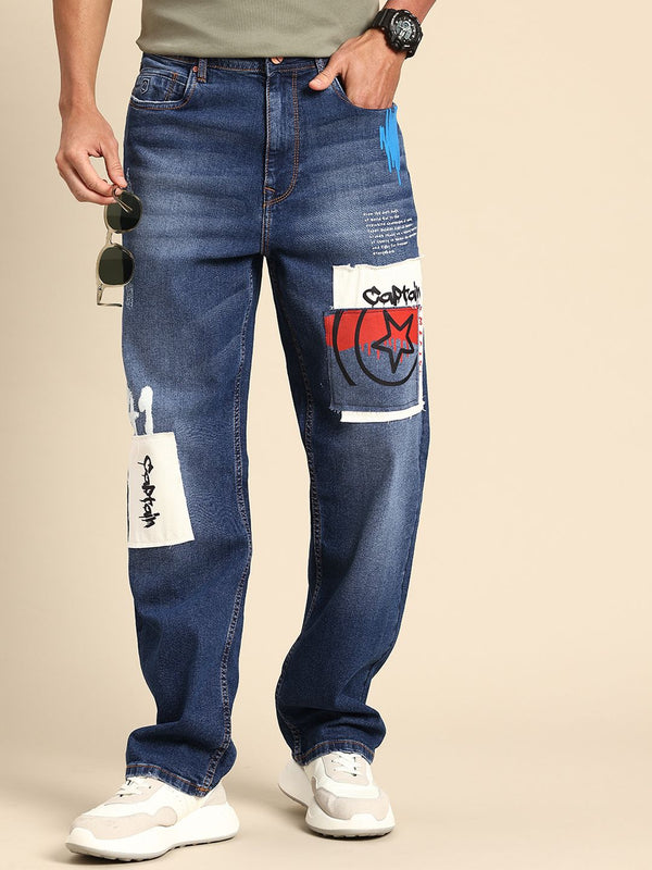 Menjadi Lelaki Manusia Radon Anti Fit Light Fade Printed Reging Jeans