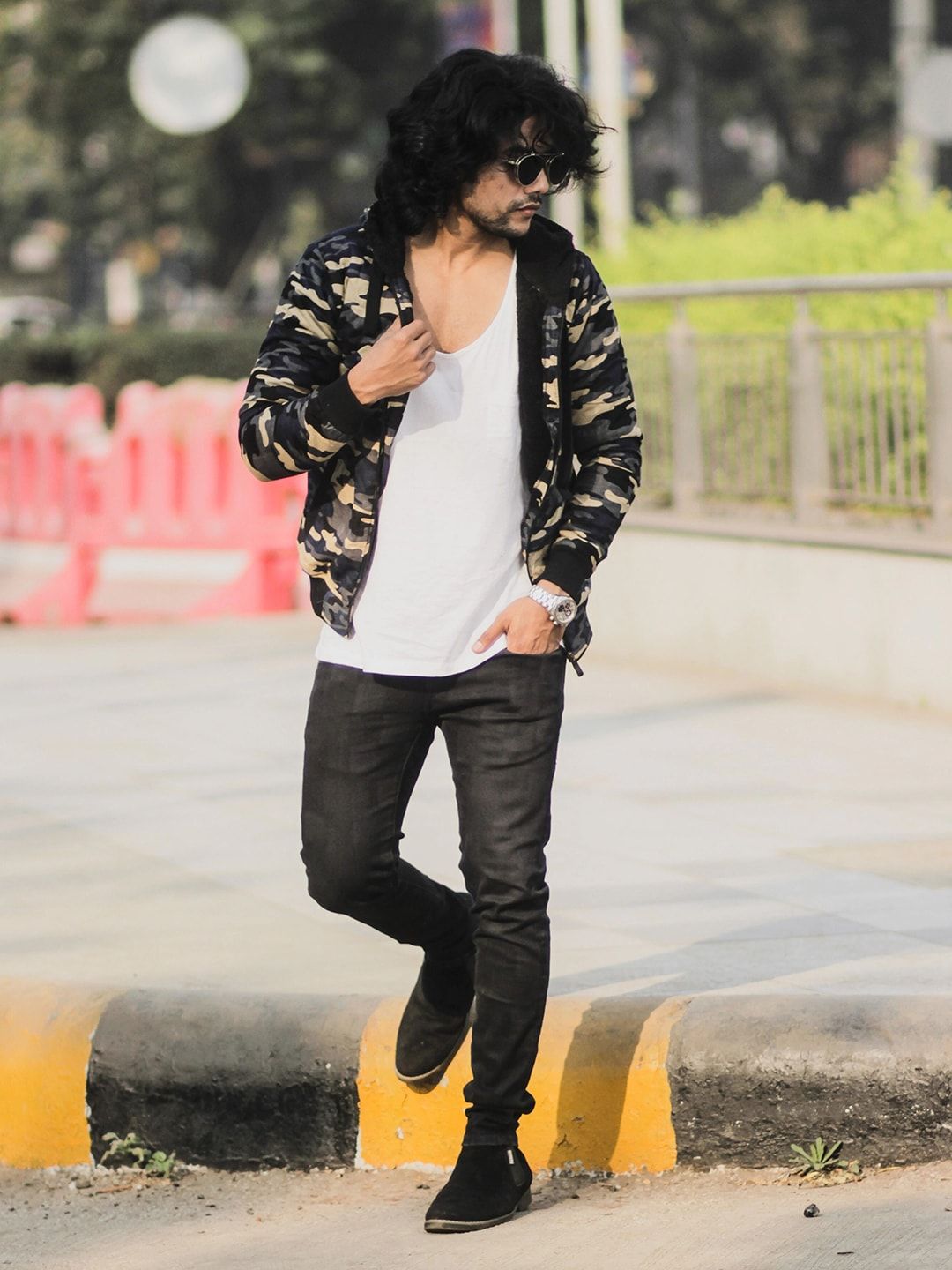 Campus Sutra Men Multicoloured Camouflage Printed Padded Jacket