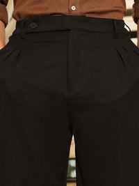 Campus Sutra Onyx Men Relaxed Fit Pleated Trousers