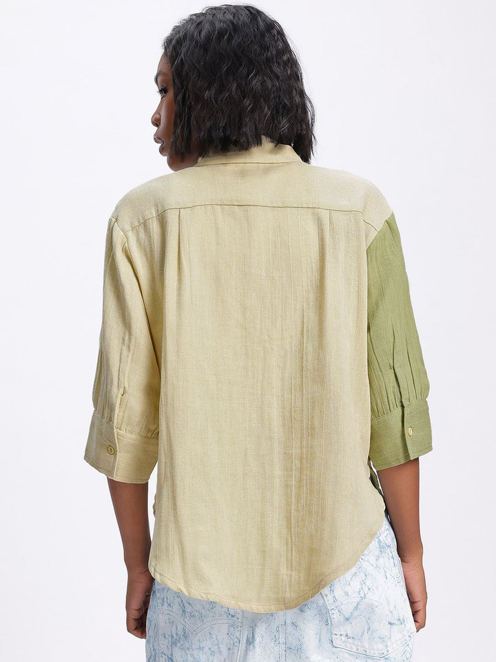 DressBerry Color Clash Pure Cotton Shirt