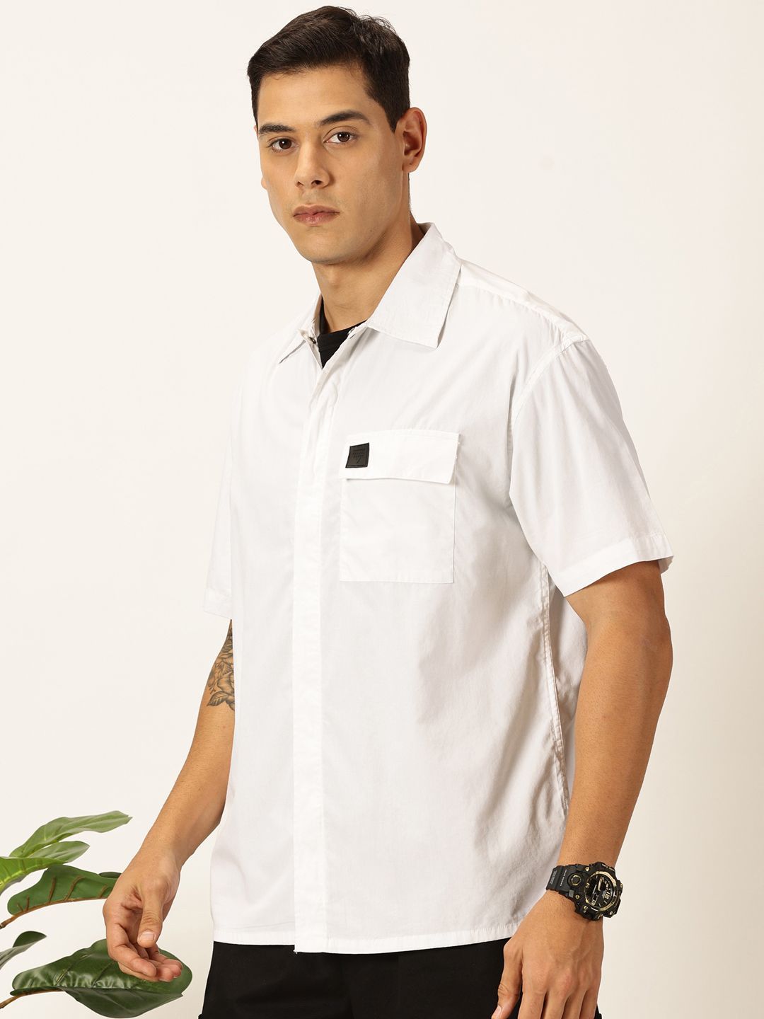 Thomas Scott Men Premium Boxy Pure Cotton Casual Shirt