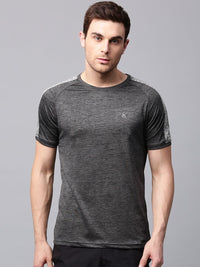 HRX by Hrithik Roshan Men Charcoal Grey Slim Advanced Rapid Dry Raglan T-shirt