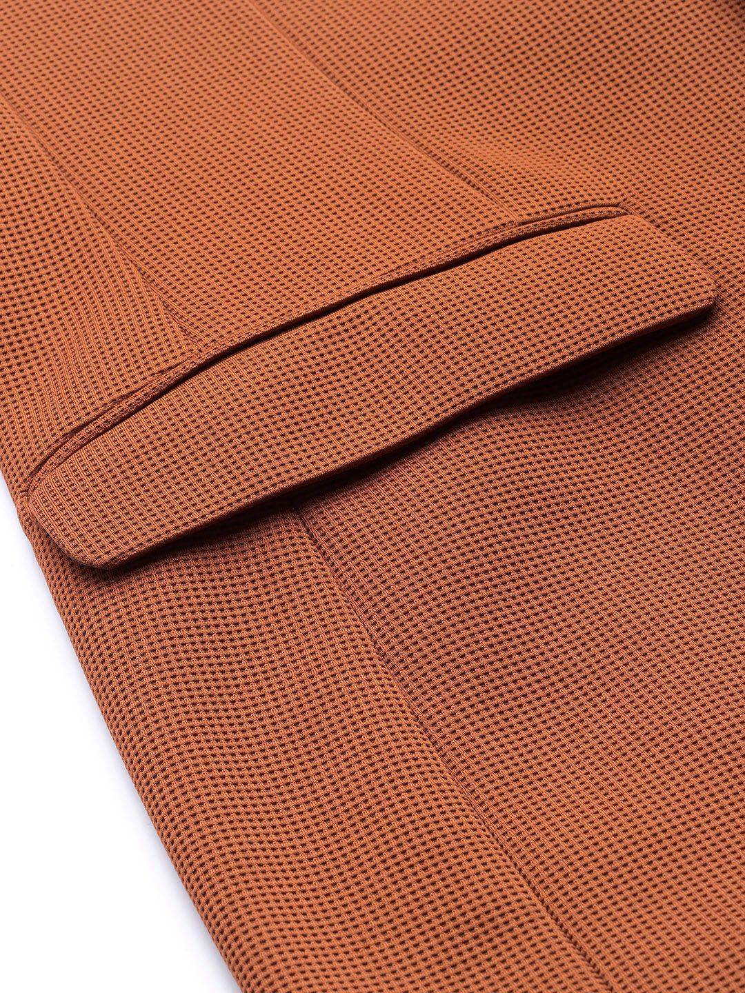Park Avenue Self Design Super Slim Fit Single-Breasted Formal Blazer