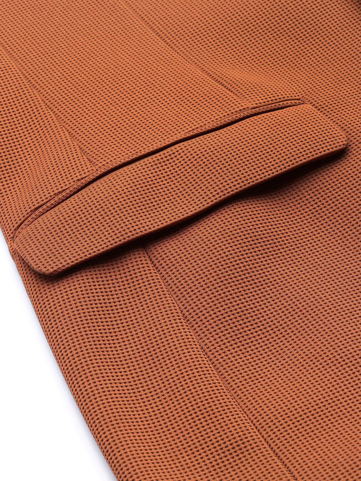 Park Avenue Self Design Super Slim Fit Single-Breasted Formal Blazer