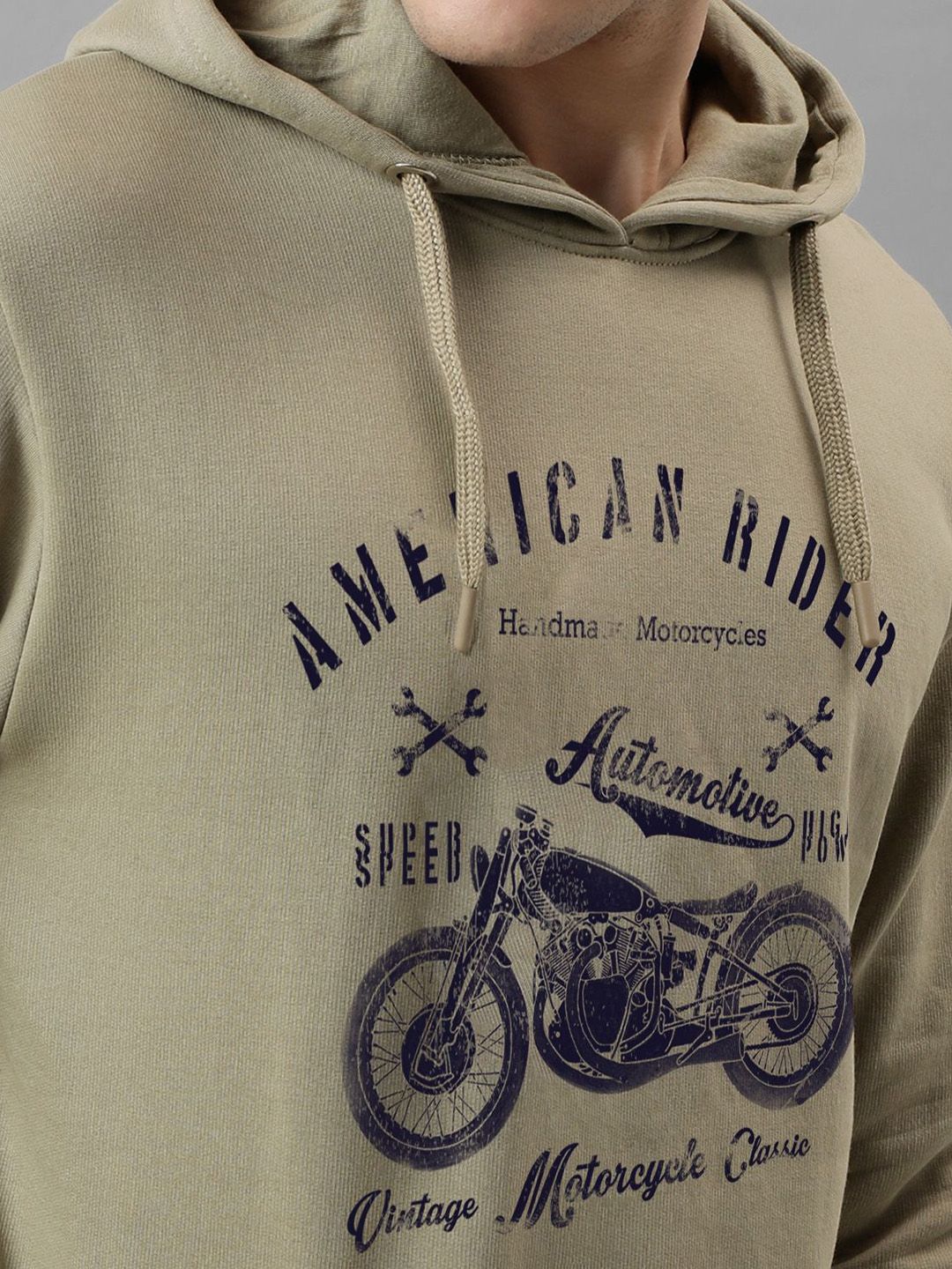 ADRO Men Printed Hooded Pullover Sweatshirt
