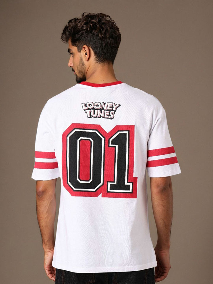 The Indian Garage Co Men Bugs Bunny Typography Printed Cotton Relaxed Fit T-shirt