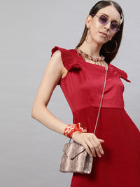 STREET 9 Red Satin Sheath Dress