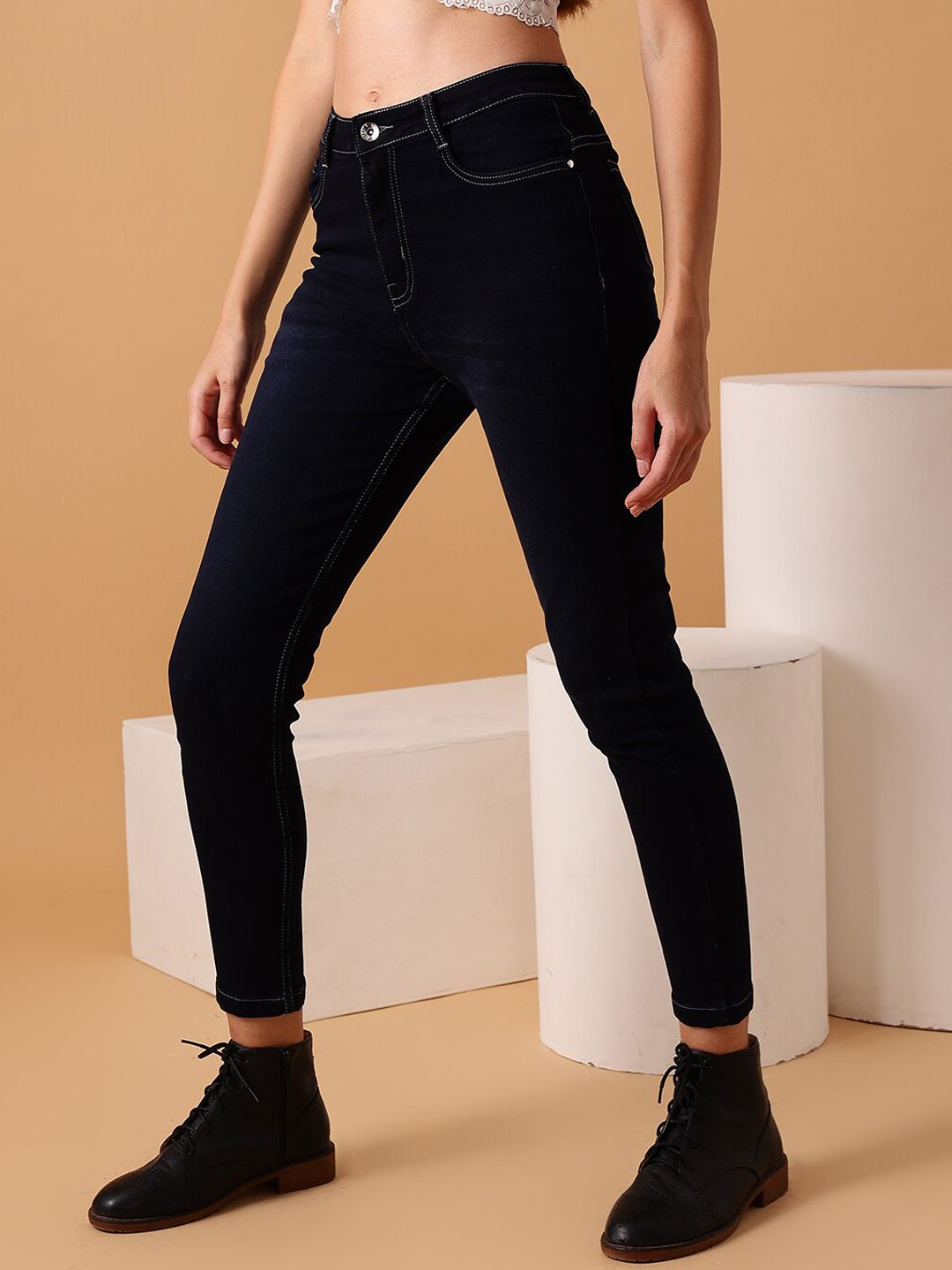 STREET 9 BASICS Women Narrow Skinny Fit Clean Look Stretchable Jeans